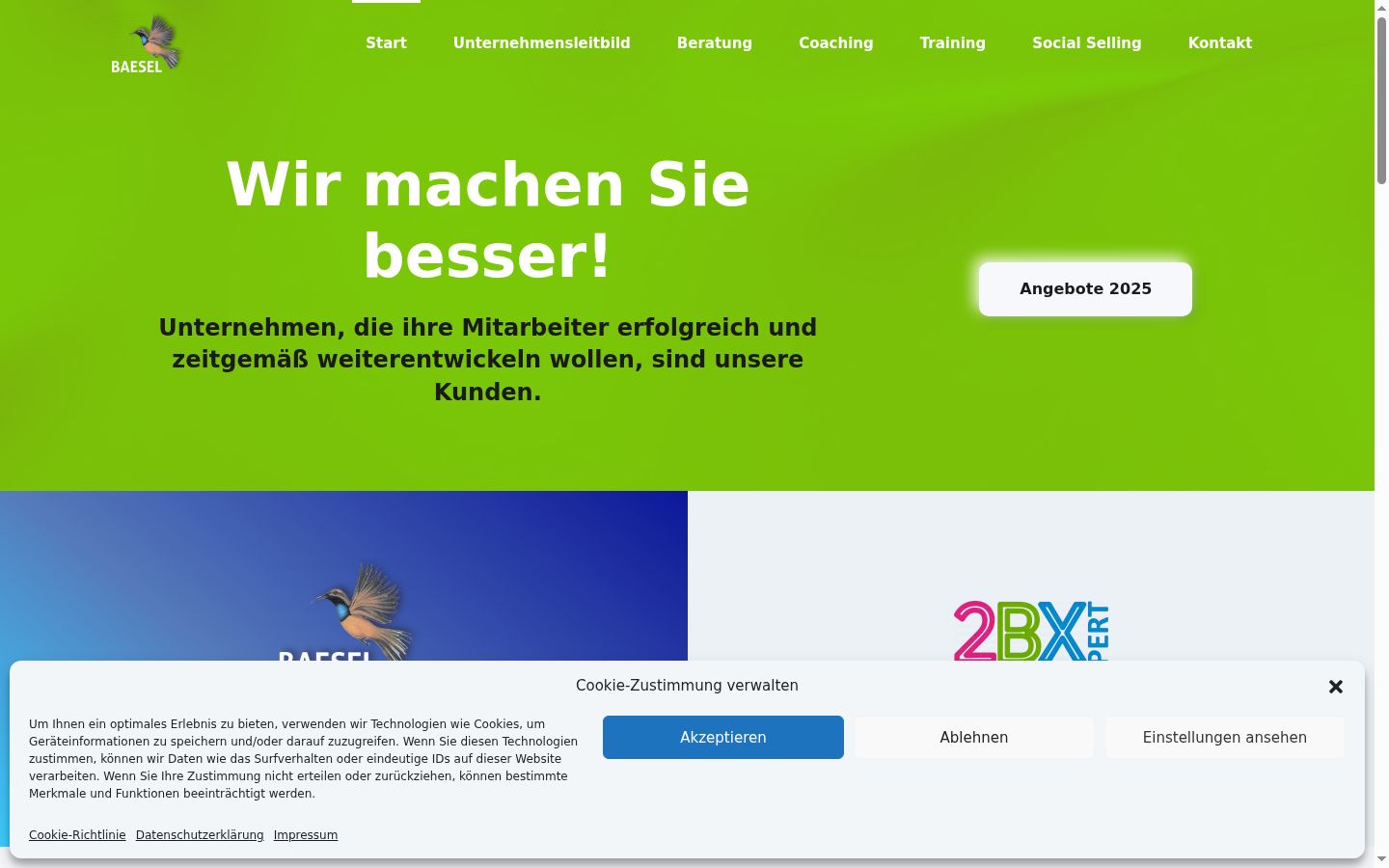 Screenshot of the consent banner shown before any interaction