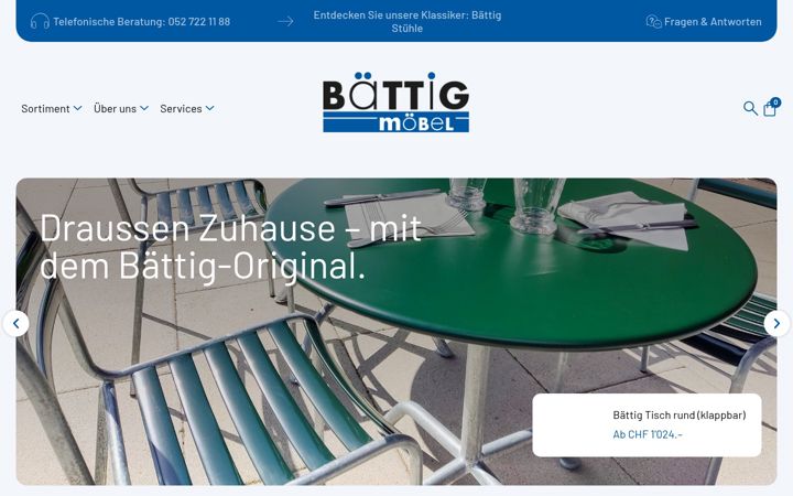 Skærmbillede af baettig-design-shop.ch