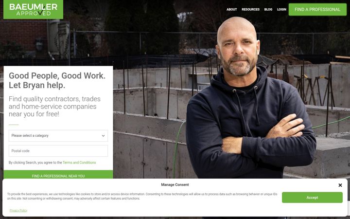 Screenshot of baeumlerapproved.ca