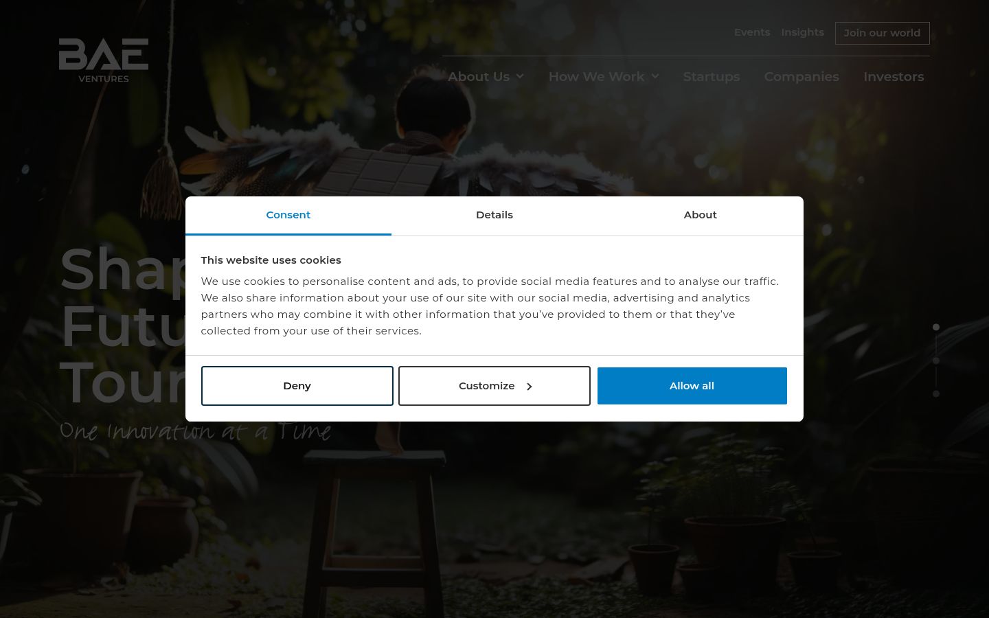 Capture d'écran de la bannière de consentement affichée avant toute interaction