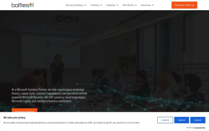 Screenshot of bafflesol.com