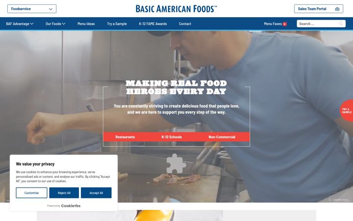 Screenshot of baffoodservice.com