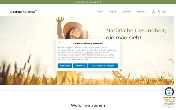 Screenshot of bafoxxnutrition.com