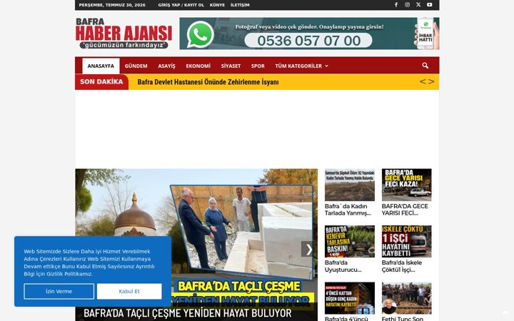 Screenshot of bafrahaberajansi.com