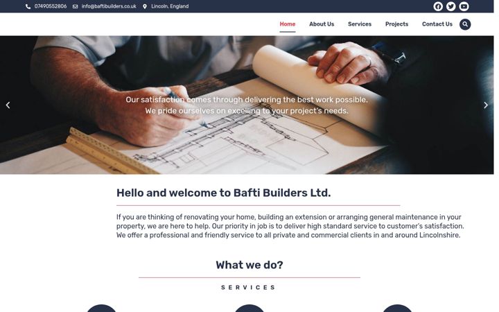 Screenshot of baftibuildersltd.co.uk