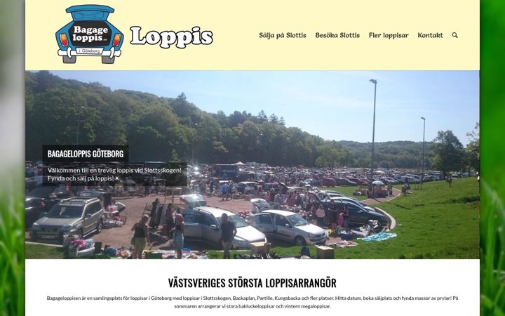 Captură de ecran a bagageloppis.se