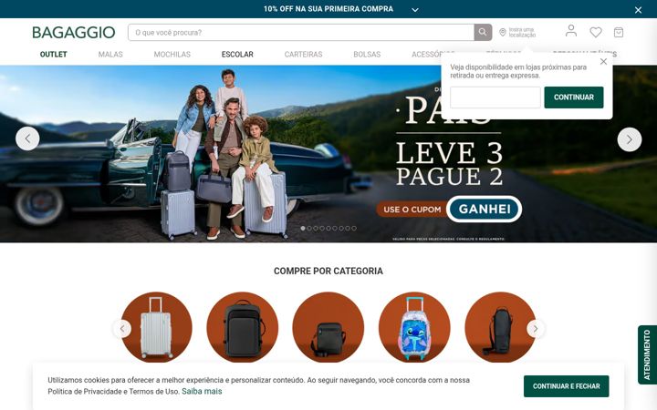 Screenshot of bagaggio.com.br