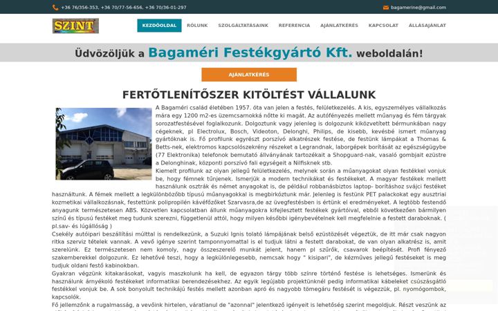Screenshot of bagamerifestek.hu
