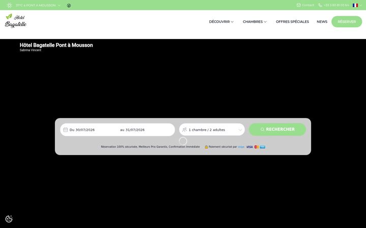 Screenshot of bagatelle-hotel.com