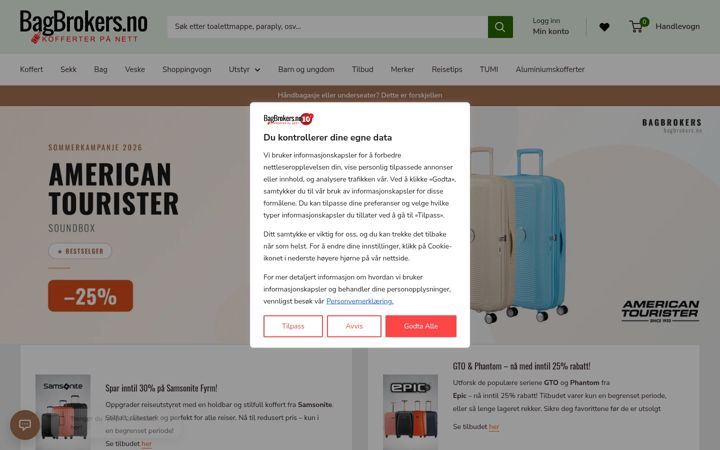 Screenshot of bagbrokers.no