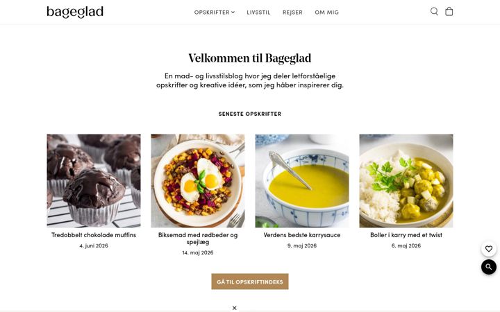 Screenshot of bageglad.dk