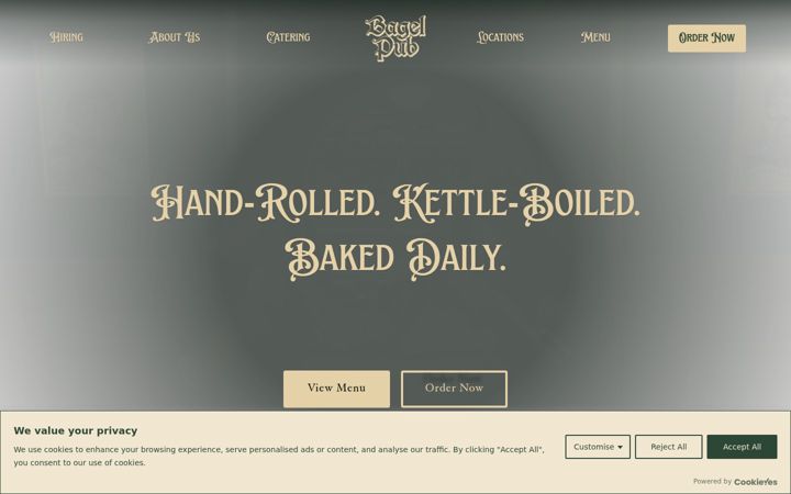 Screenshot of bagelpub.com