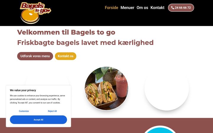Screenshot of bagels-to-go.dk