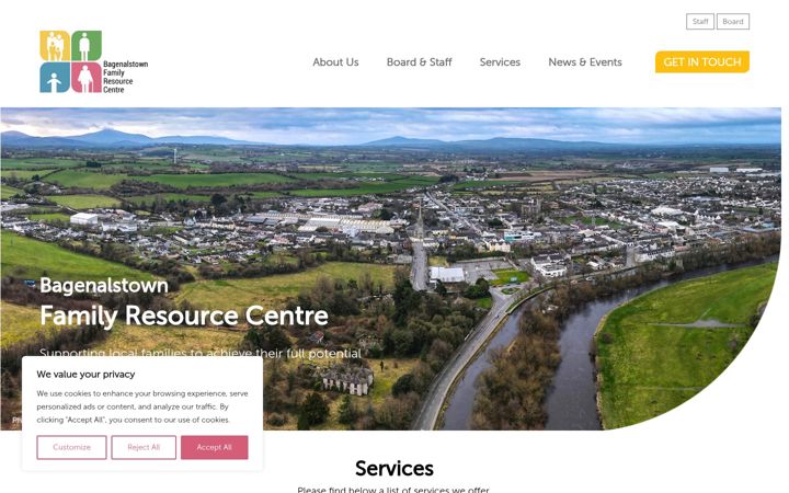Screenshot of bagenalstownfamilyresourcecentre.ie