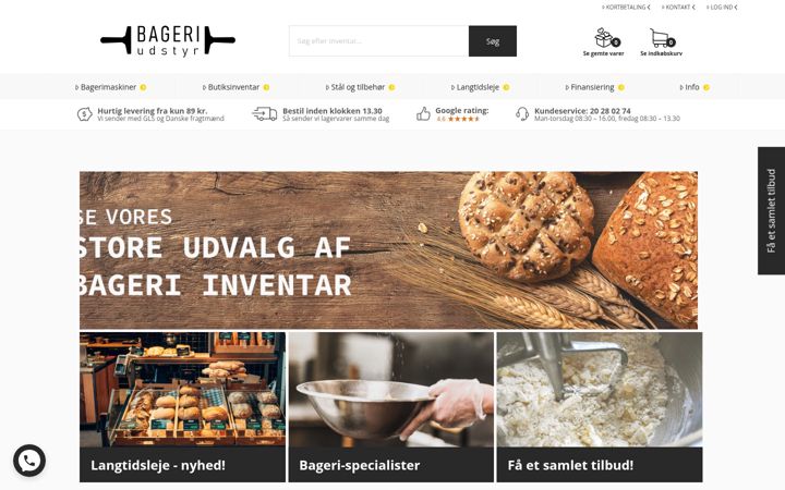 Screenshot of bageriudstyr.dk