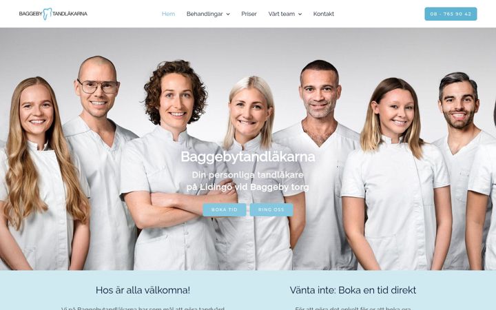 Screenshot of baggebytandlakarna.se