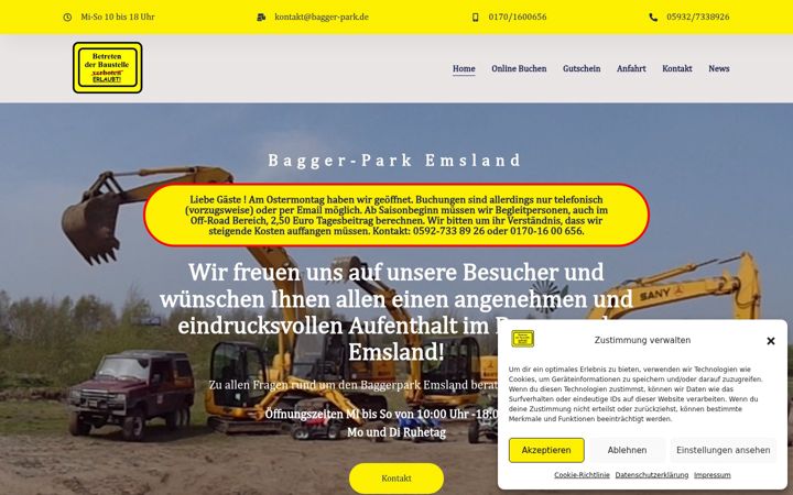 Screenshot of bagger-park.de