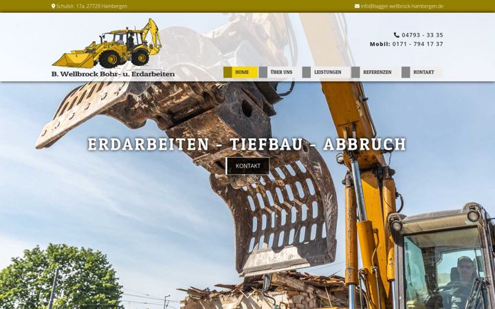Screenshot of bagger-wellbrock-hambergen.de