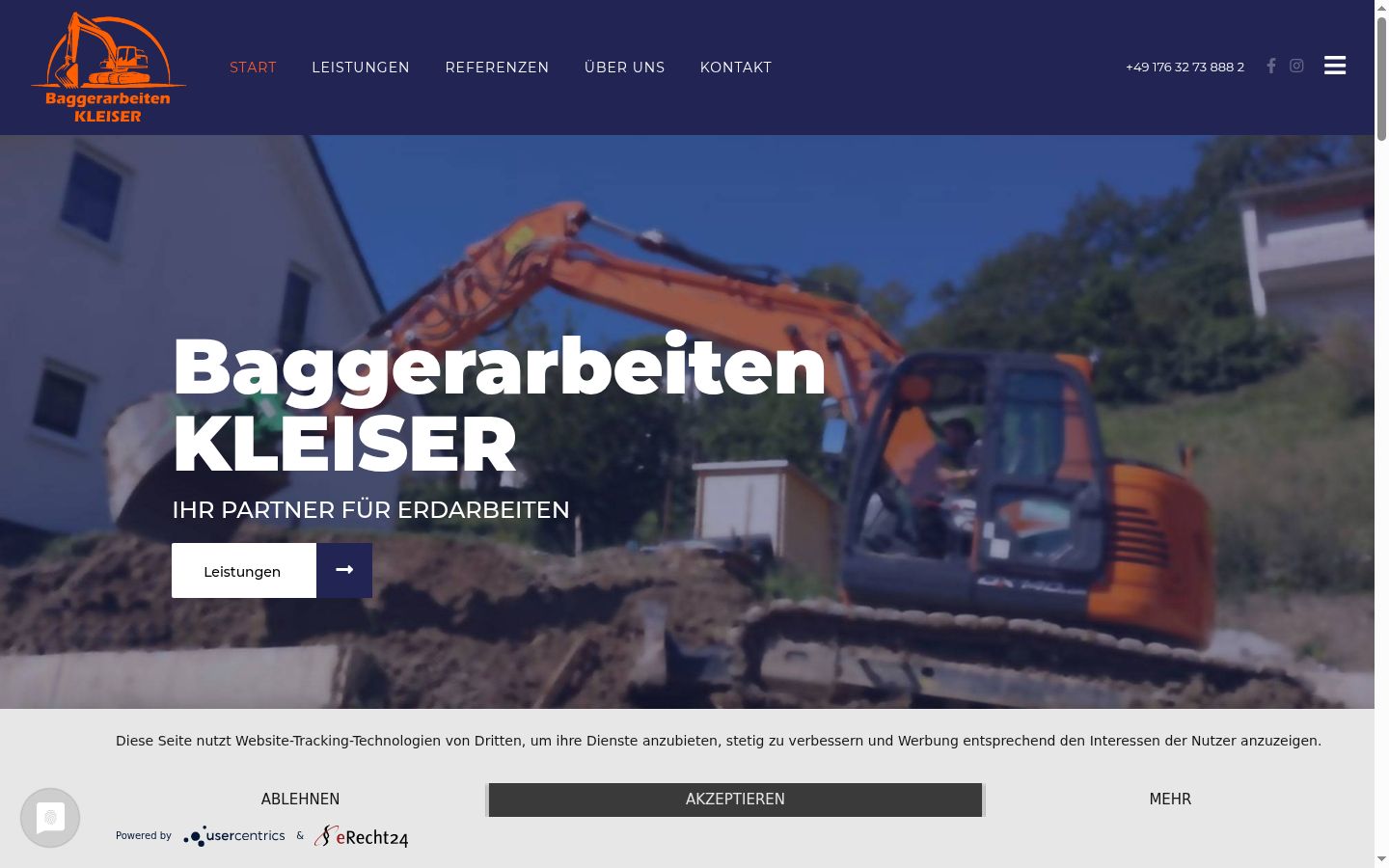 Screenshot of the consent banner shown before any interaction