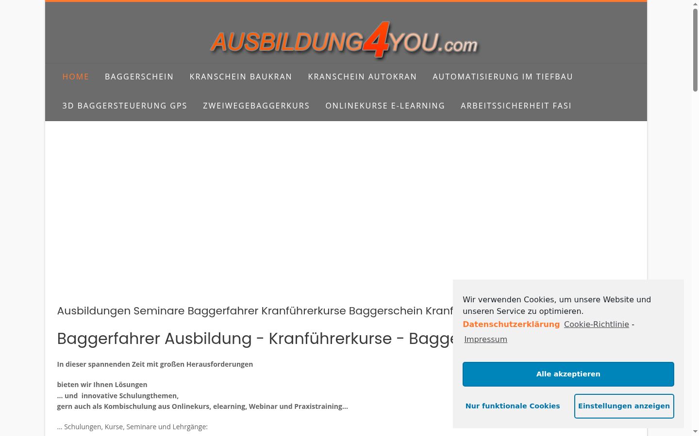 Screenshot of the consent banner shown before any interaction