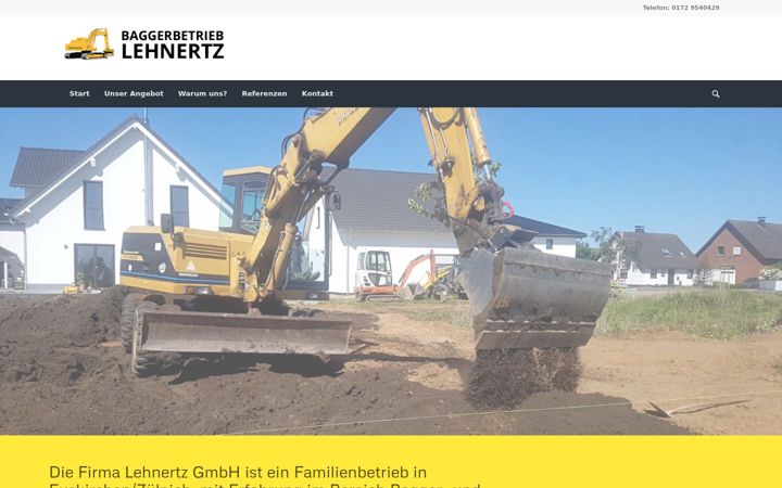 Skjámynd af baggerbetrieb-euskirchen.de
