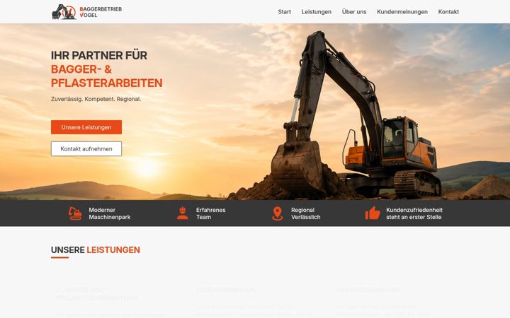 Screenshot of baggerbetriebvogel.de