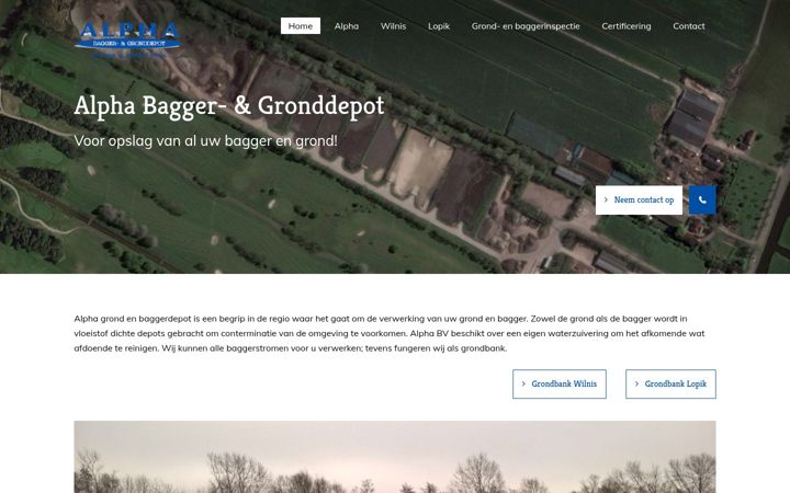 Capture d'écran de baggerdepotalpha.nl