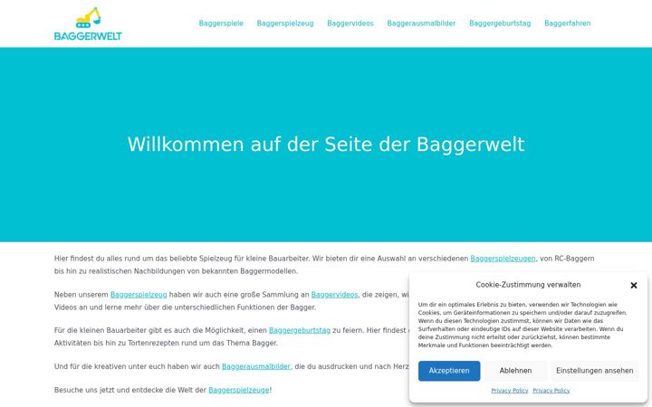 Screenshot of baggerwelt.de