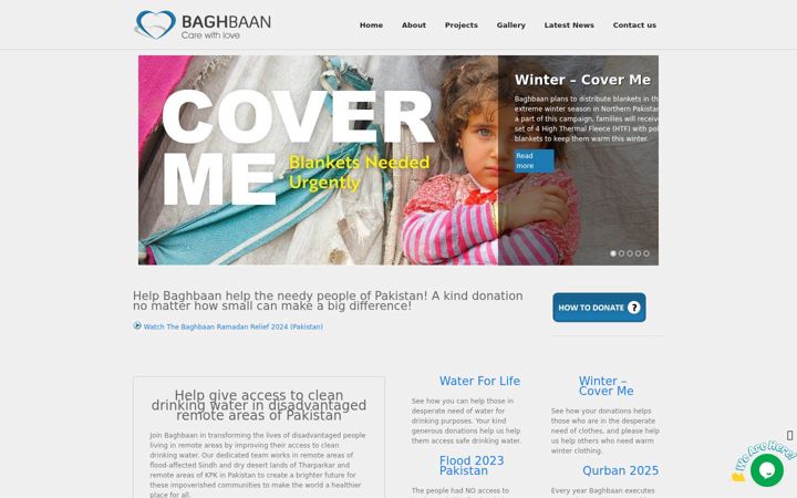 Screenshot of baghbaan.org.au
