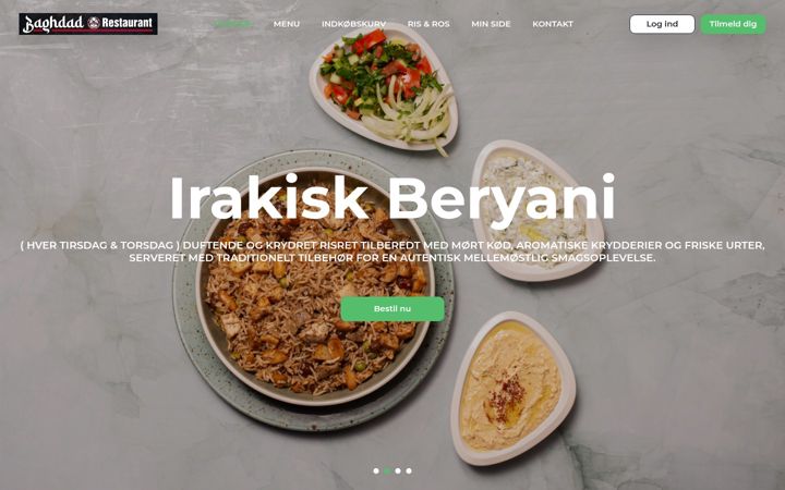 Screenshot of baghdadrestaurant.dk