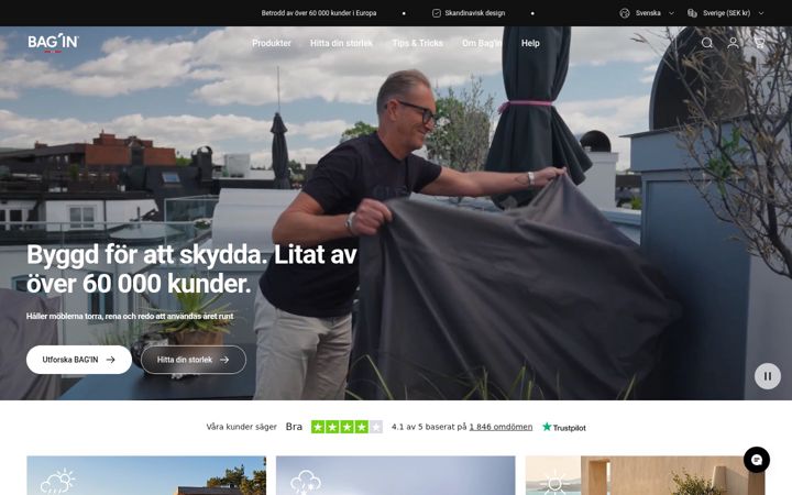 Screenshot of bagin.se