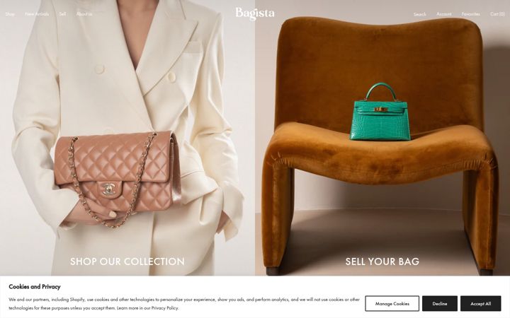 Screenshot of bagista.co.uk