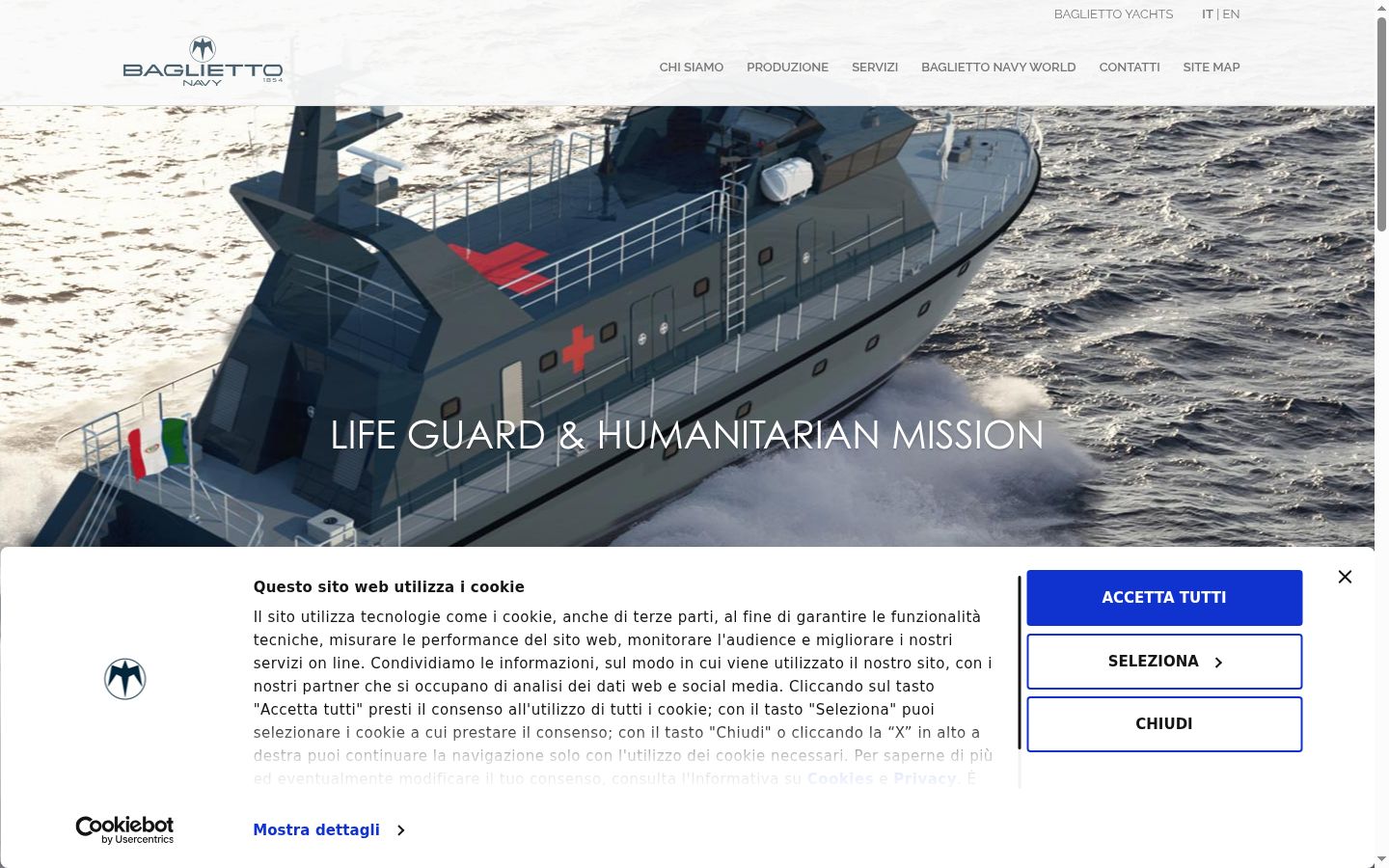 Screenshot del banner di consenso mostrato prima di qualsiasi interazione