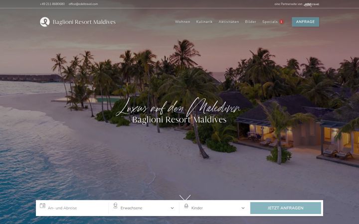 Screenshot of baglioni-maldives.com