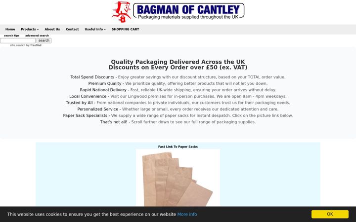 Screenshot of bagmanofcantley.co.uk