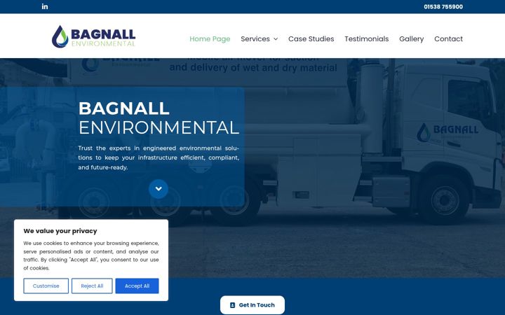 Screenshot of bagnallenvironmental.co.uk