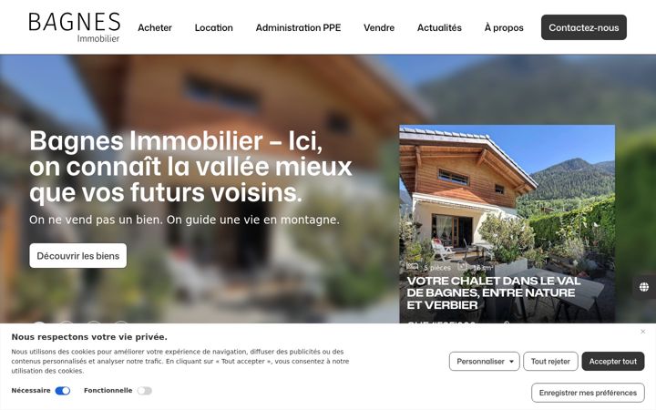 Skærmbillede af bagnesimmobilier.ch