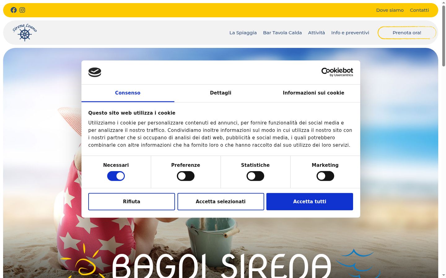 Screenshot van de toestemmingsbanner zoals getoond vóór enige interactie