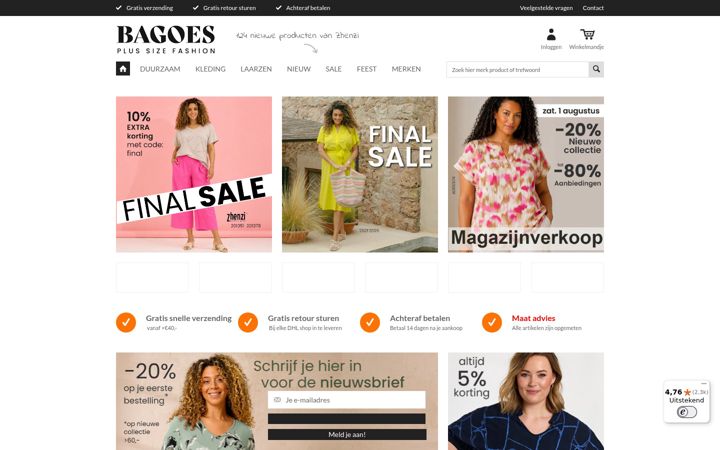 Screenshot of bagoes.nl