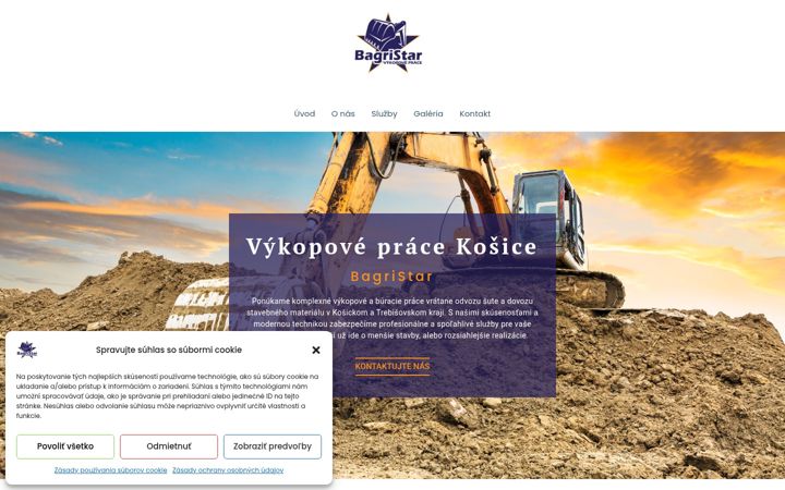 Snímek obrazovky bagristar.sk