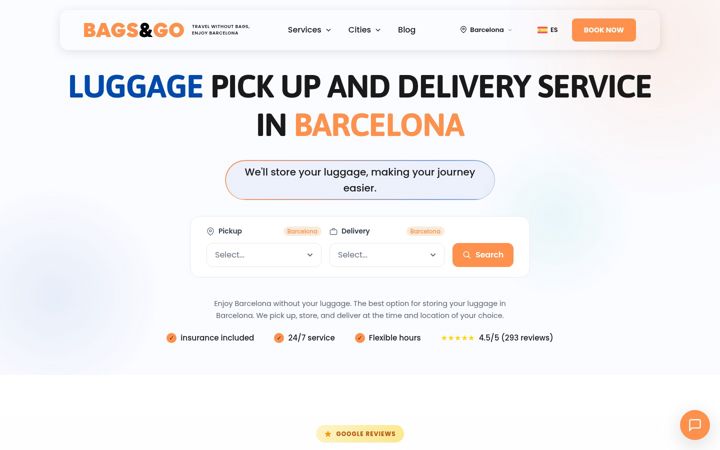 Screenshot of bagsandgo.com