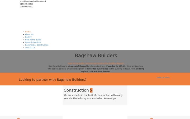 Screenshot of bagshawbuilders.co.uk