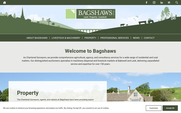 Screenshot of bagshaws.com