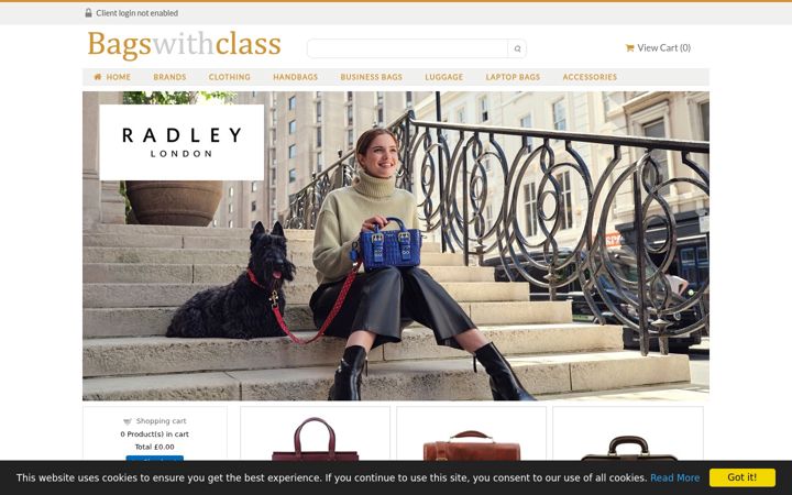 Snímek obrazovky bagswithclass.co.uk