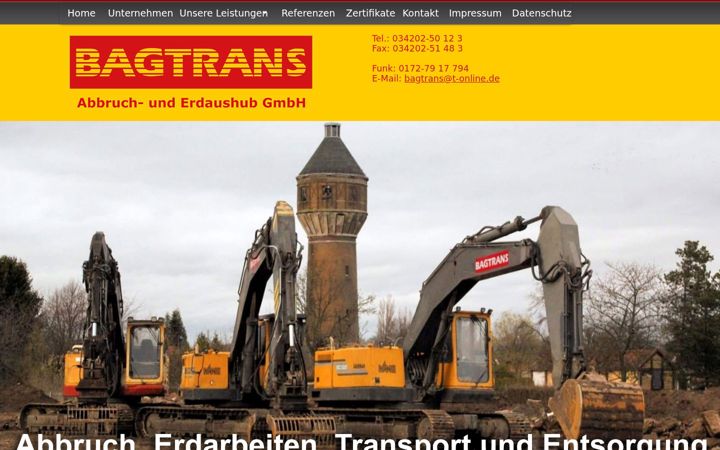 Screenshot of bagtrans.de