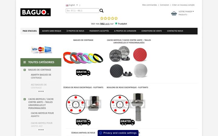 Screenshot of baguo.fr
