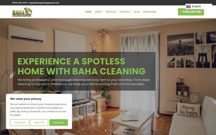 Screenshot of bahacleaning.com