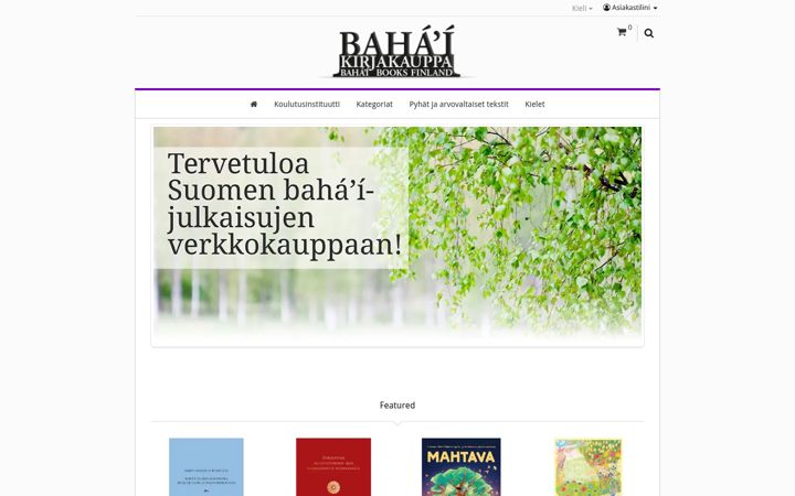 Ekrānuzņēmums no bahaikirjakauppa.fi