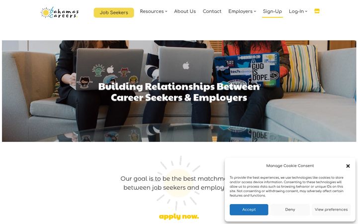Snímek obrazovky bahamascareers.co