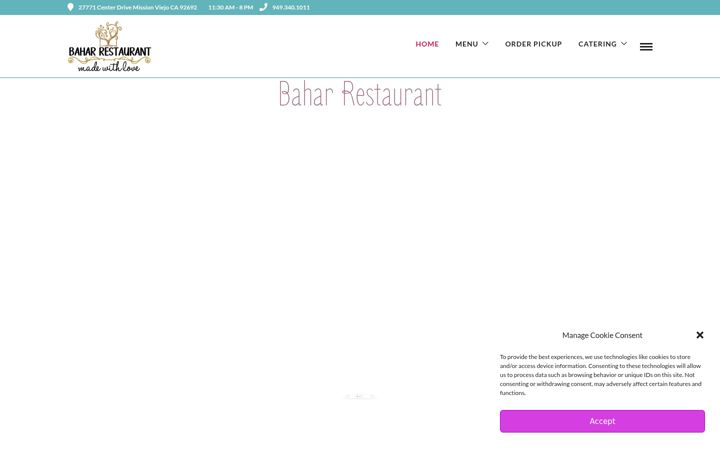 Screenshot of baharrestaurant.com